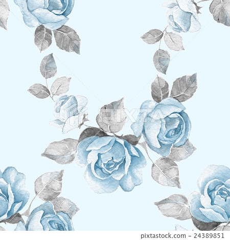 Floral branch. Watercolor seamless pattern 16 24389851