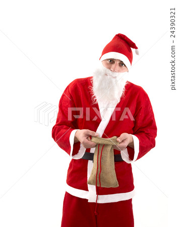 Poor Santa Claus with empty bag 24390321