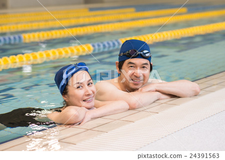Senior couple sports club image Senior couple sports club image 24391563
