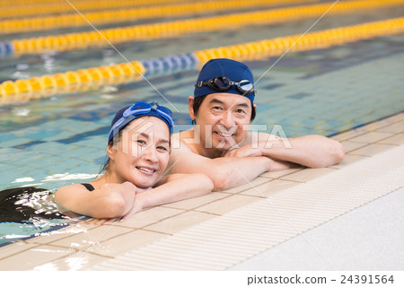 Senior couple sports club image Senior couple sports club image 24391564