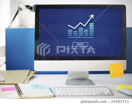 Graph Chart Invest Report Icon Concept 24393713