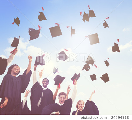 Group Of Diverse International Students Celebrating Graduation 24394518