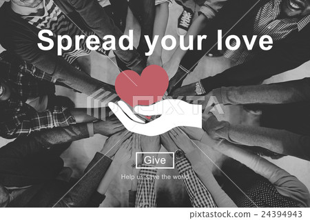 Spread Your Love Helping Hands Donate Concept 24394943