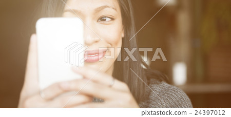 Beautiful Woman Chilling Lifestyle Using Smartphone Concept Beautiful Woman Chilling Lifestyle Using Smartphone Concept 24397012