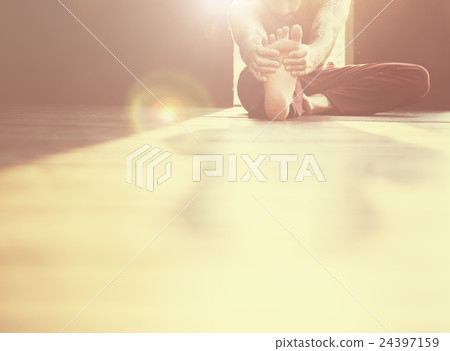 Man Yoga Practice Pose Training Concept 24397159