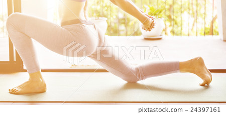 Woman Yoga Practice Pose Training Concept 24397161
