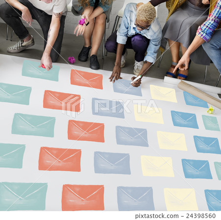 Email Envelope Global Communication Icon Concept Email Envelope Global Communication Icon Concept 24398560