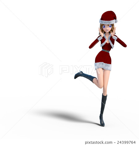 Santa Claus costume girl perming3DCG illustrations material Santa Claus costume girl perming3DCG illustrations material 24399764