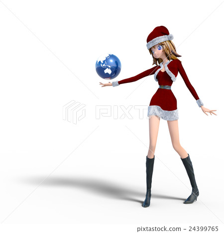 Santa Claus costume girl perming3DCG illustrations material Santa Claus costume girl perming3DCG illustrations material 24399765