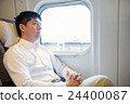 Men relaxing in the train of the bullet train 24400087