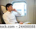 Men relaxing in the train of the bullet train 24400088