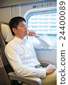 Men relaxing in the train of the bullet train 24400089