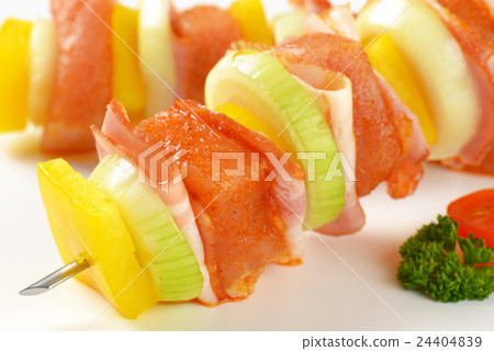 Raw pork skewers Raw pork skewers 24404839