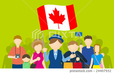 Canadian tourists and tour guide 24407932