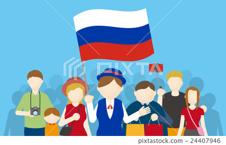 俄羅斯遊客和導遊 24407946