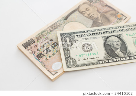 Ten thousand yen bill and dollar white back 24410102
