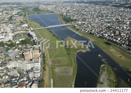 多摩河的航拍照片 多摩河的航拍照片 24411177