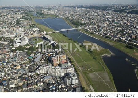 Aerial photograph of Tama River 24411178