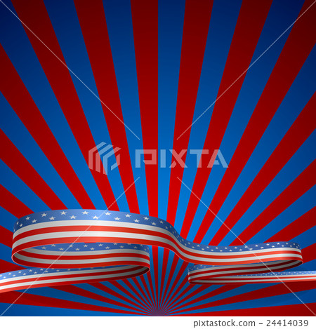 July 4 vector background with wavy ribbon. July 4 vector background with wavy ribbon. 24414039