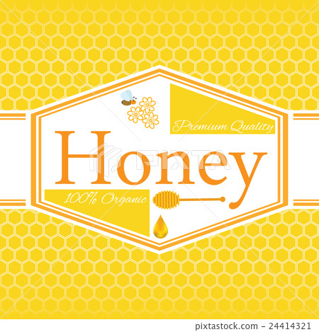 Honey label template for honey products Vector Honey label template for honey products Vector 24414321