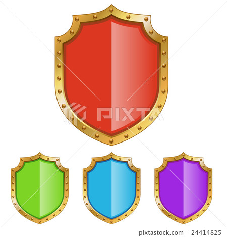 Color shield with golden frame Color shield with golden frame 24414825