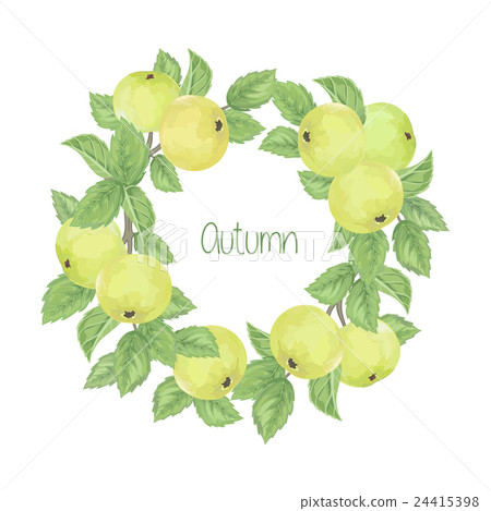 pattern with green apples 24415398