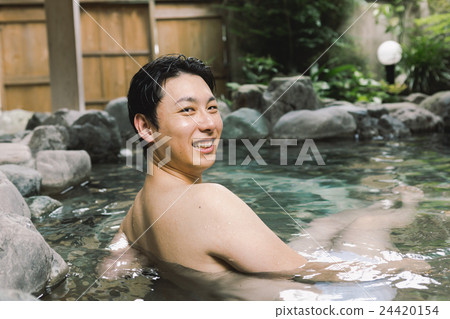 open-air bath, hot spring, spa 24420154