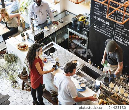 Coffee Shop Bar Counter Cafe Restaurant Relaxation Concept 24425180