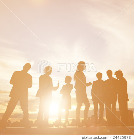 Back Lit Business People Discussion Communication Meeting Concept 24425978