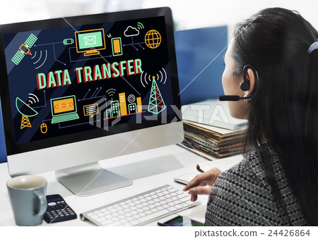 Digital Global Communication Transfer Network Online Cloud Concept 24426864