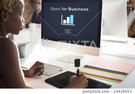 Open for Business Partnership Industry Concept 24426953