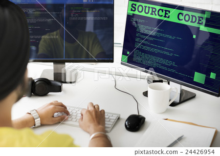 Source Code Analysis Binary Computer Internet Concept 24426954