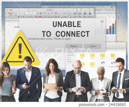 Unavailable Unable Connect Notification Concept Unavailable Unable Connect Notification Concept 24428005