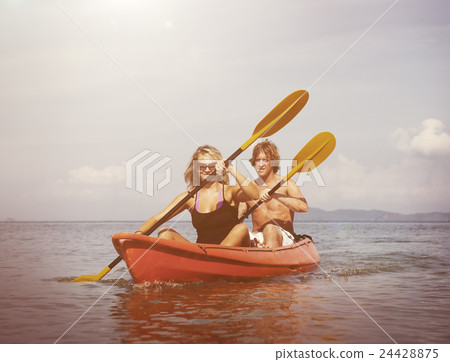 Kayaking Adventure Happiness Recreational Pursuit Couple Concept 24428875