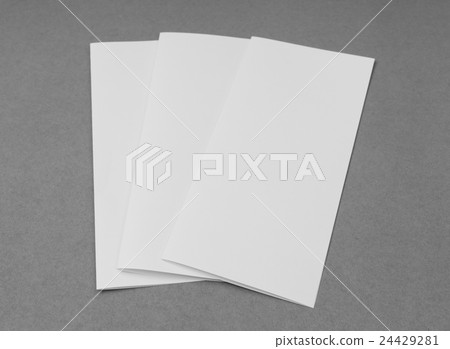 Bifold white template paper on gray background . 24429281