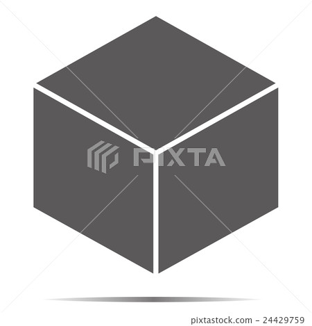 Gray cube icon isolated on background - Stock Illustration [24429759 ...