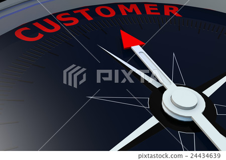 Black compass with customer word on it 24434639