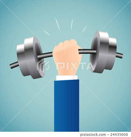 businessman lifting a heavy weight. 24435608