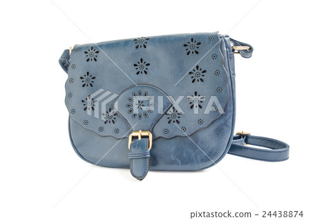 Isolated dark blue woman shoulder bag Isolated dark blue woman shoulder bag 24438874