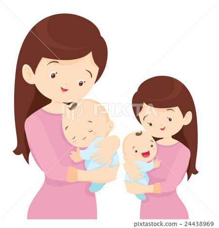 Young mother is holding her little baby 24438969