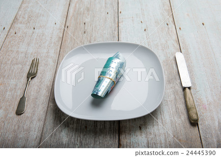 Malaysia Ringgit concept photo on plate 24445390