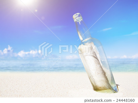 Message in a Bottle on Beach 24448160