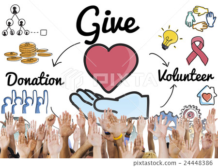 Give Donations Volunteer Welfare Support Concept Give Donations Volunteer Welfare Support Concept 24448386