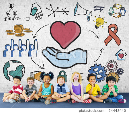 Multi-ethnic group of children 24448440