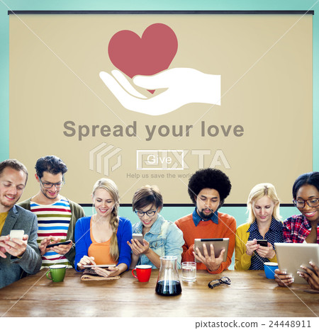 Spread Your Love Helping Hands Donate Concept Spread Your Love Helping Hands Donate Concept 24448911