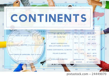 Continents Coordinates Exploration Geological Cartography Concept 24449070