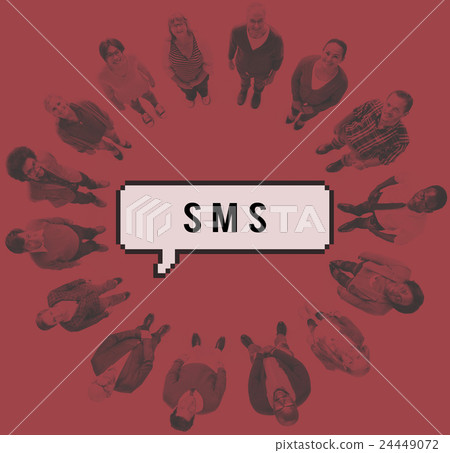 Group of Multiethnic People in a Circle Looking Up 24449072