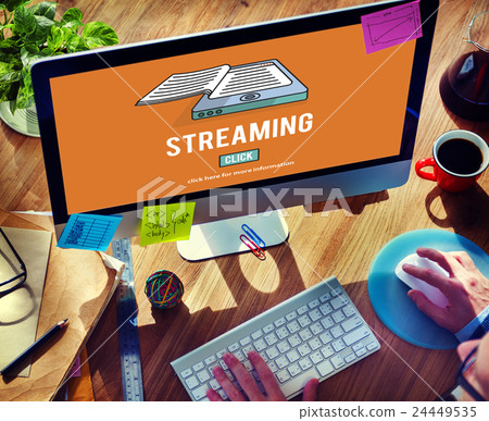 Streaming Live Broadcast Media Internet Online Networking Concept 24449535