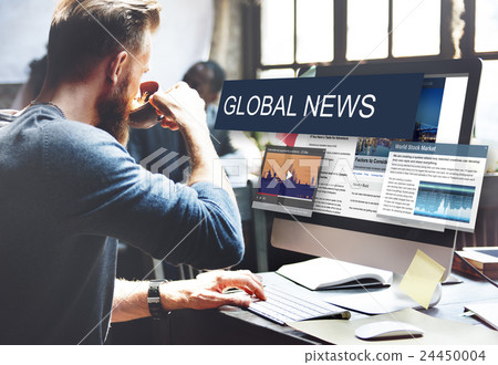 Media Journalism Global Daily News Content Concept Media Journalism Global Daily News Content Concept 24450004