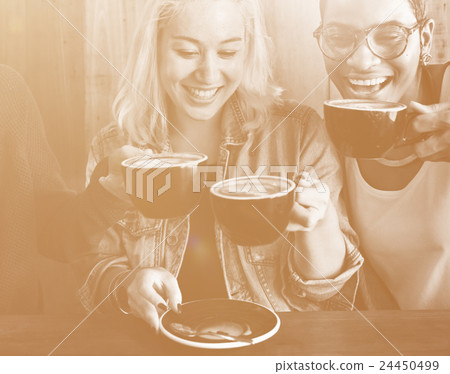 Friends Meeting Happiness Coffee Shop Concept Friends Meeting Happiness Coffee Shop Concept 24450499
